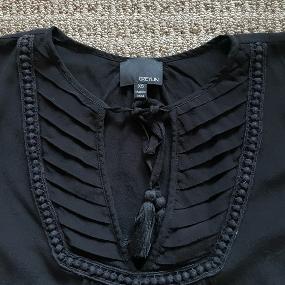 Black GREYLIN tie up blouse - Picture 2 of 2